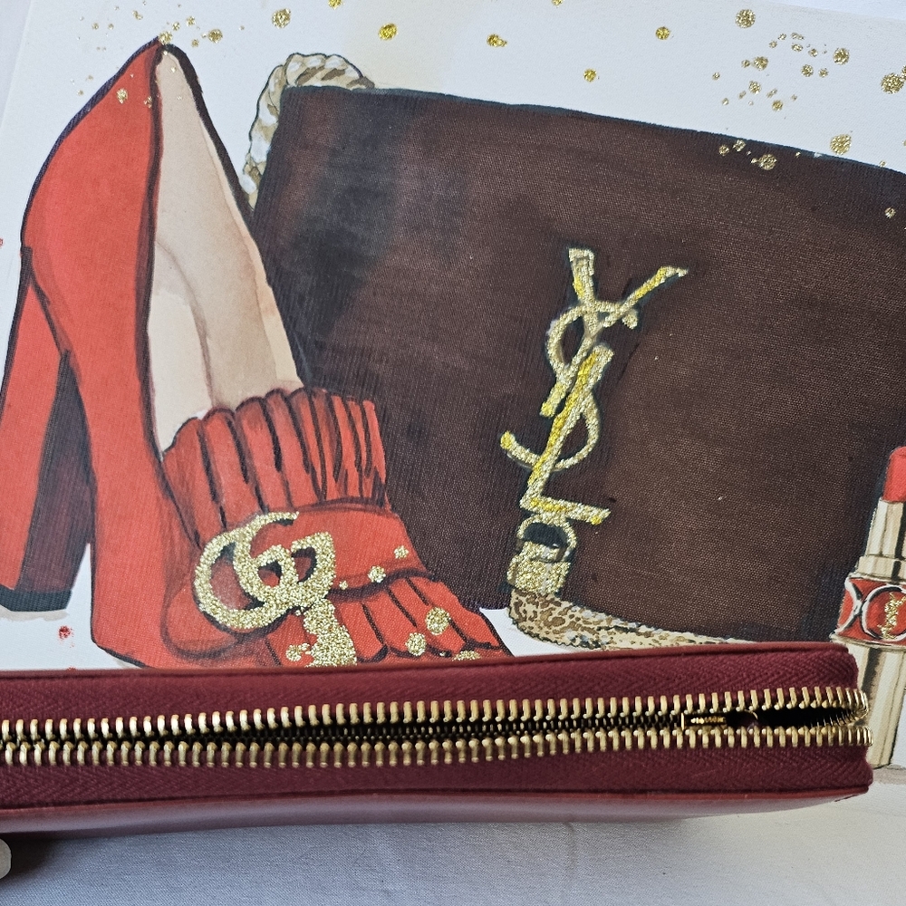 Gucci Red Leather Long Zip Wallet w/horsebit - Picture 6 of 13